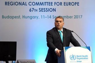 Orbán Viktor miniszterelnök az Egészségügyi Világszervezet (WHO) európai regionális bizottsága budapesti ülésének nyitónapján